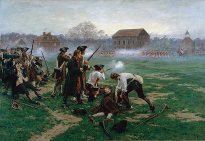 Die Schlacht von Lexington, 19. April 1775 von William Barnes Wollen